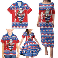 Croatia Christmas Family Matching Puletasi and Hawaiian Shirt Djed Bozicnjak Hrvatska - Wonder Print Shop