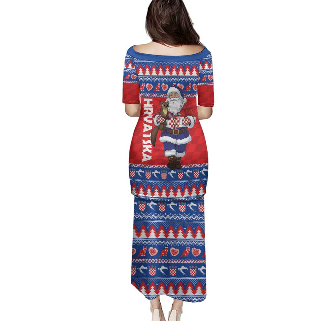 Croatia Christmas Family Matching Puletasi and Hawaiian Shirt Djed Bozicnjak Hrvatska - Wonder Print Shop