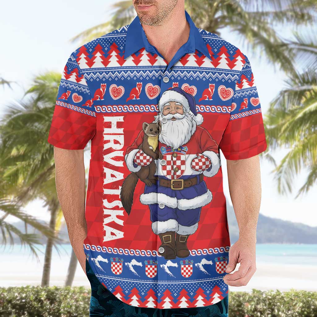 Croatia Christmas Hawaiian Shirt Djed Bozicnjak Hrvatska - Wonder Print Shop
