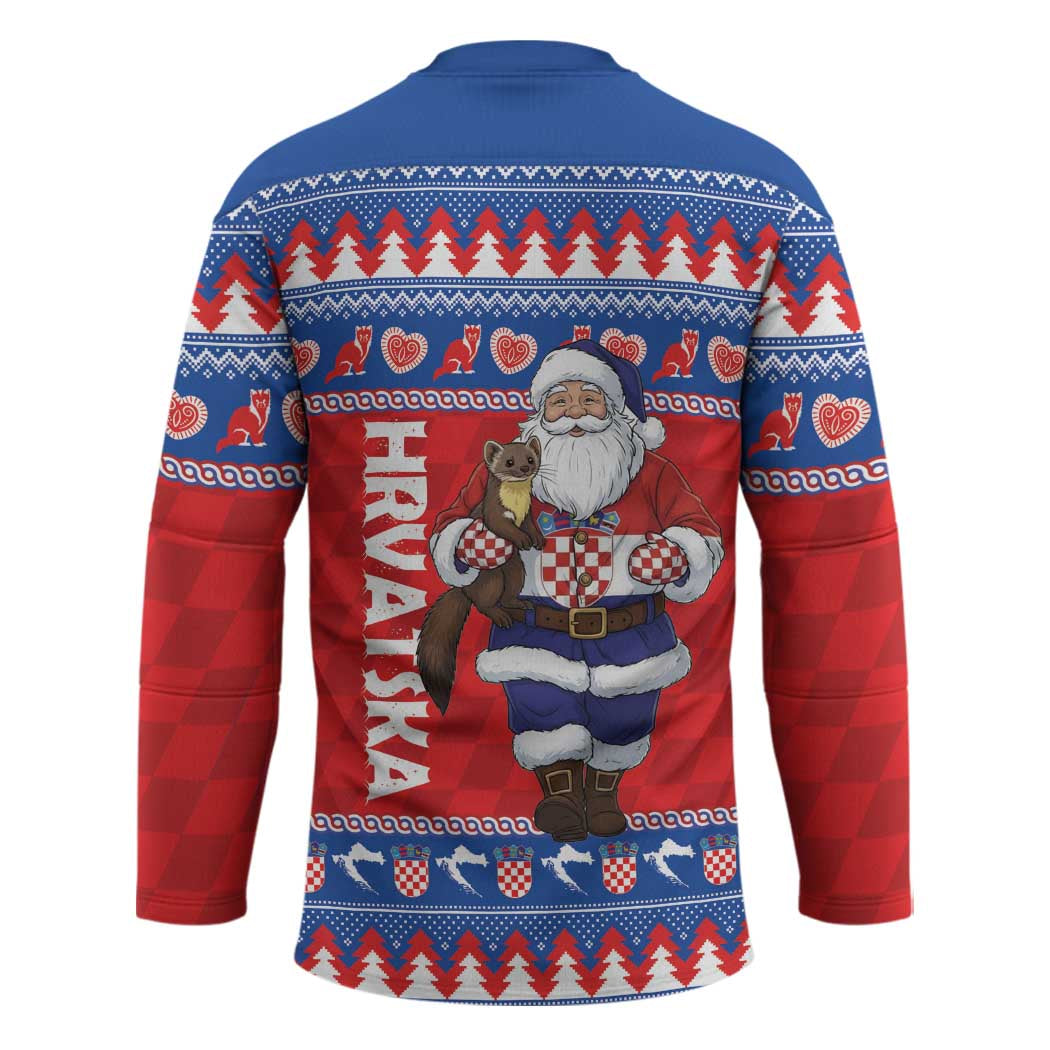 Croatia Christmas Hockey Jersey Djed Bozicnjak Hrvatska - Wonder Print Shop