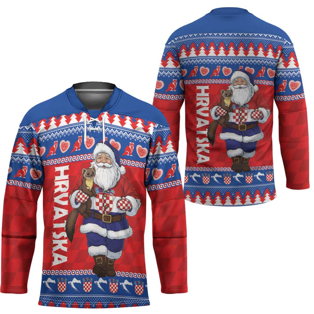 Croatia Christmas Hockey Jersey Djed Bozicnjak Hrvatska - Wonder Print Shop