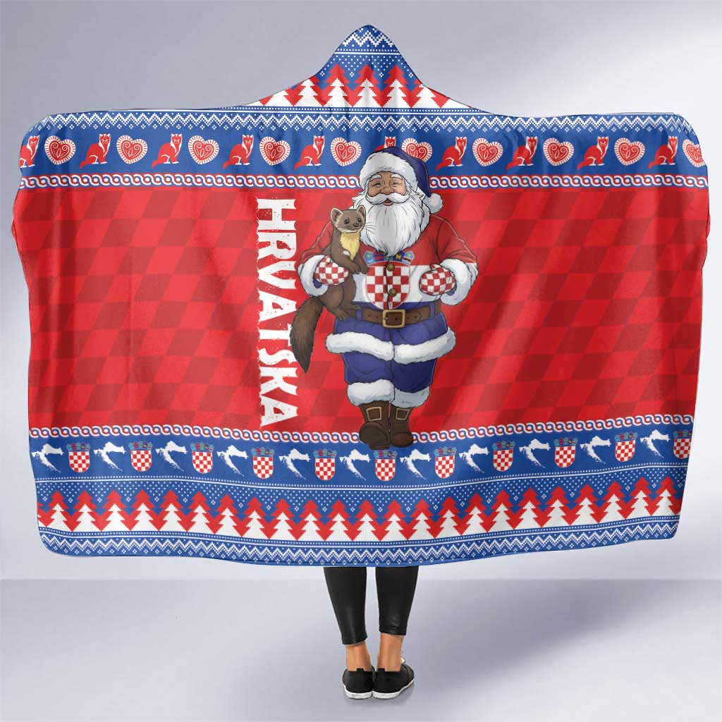 Croatia Christmas Hooded Blanket Djed Bozicnjak Hrvatska - Wonder Print Shop