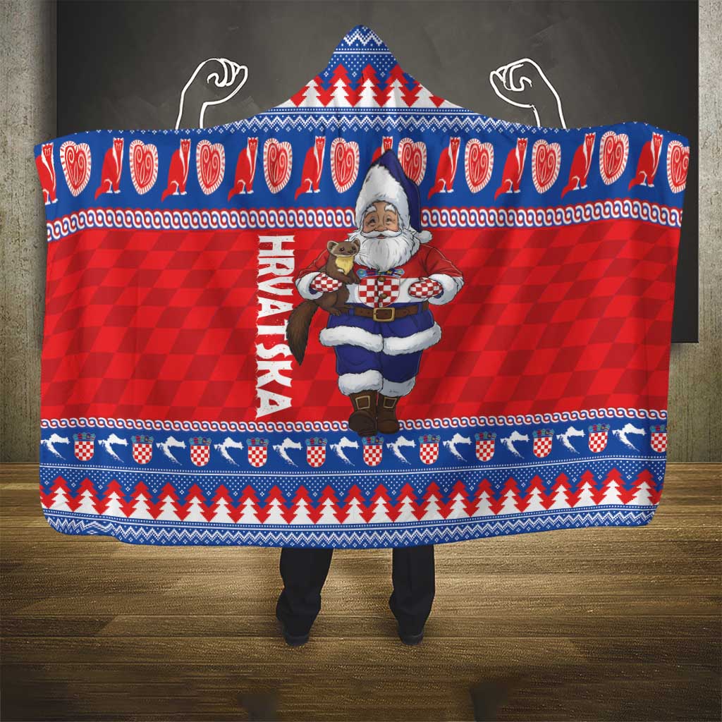 Croatia Christmas Hooded Blanket Djed Bozicnjak Hrvatska - Wonder Print Shop
