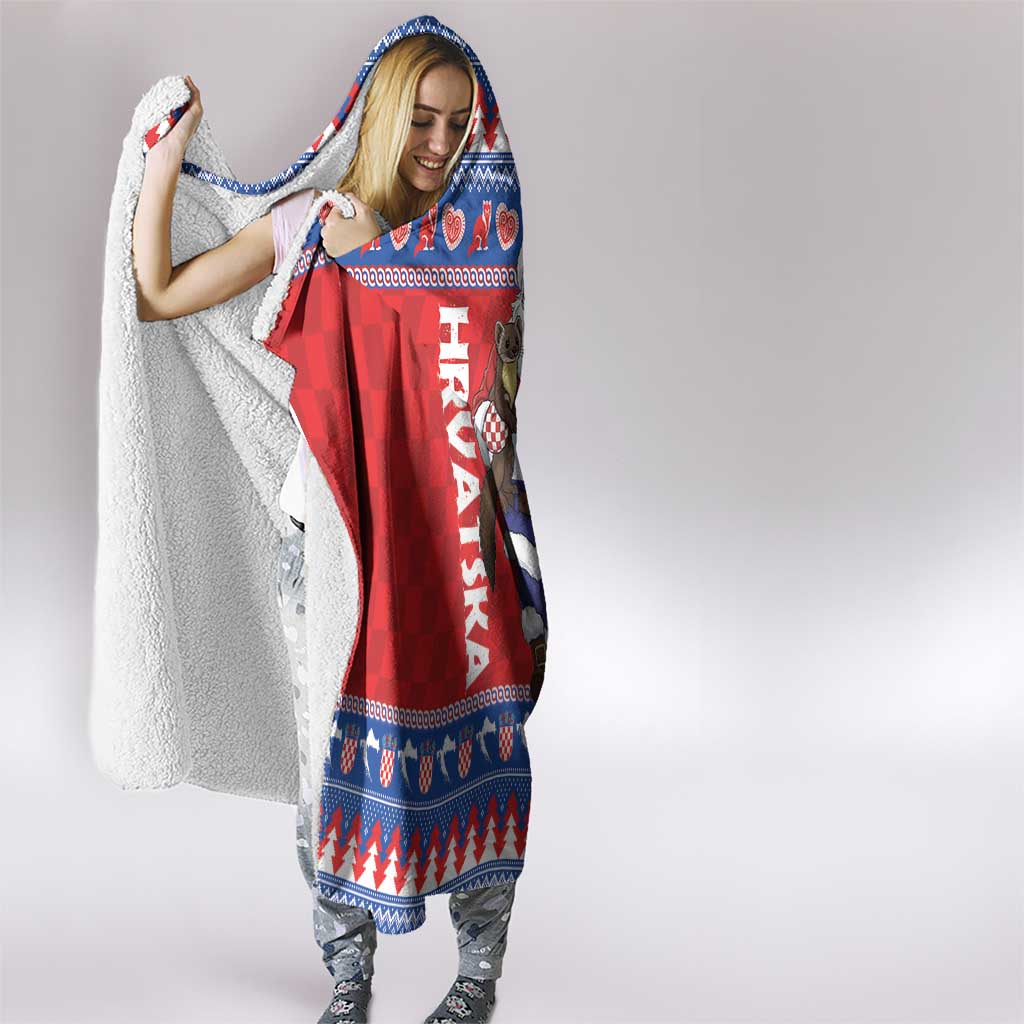 Croatia Christmas Hooded Blanket Djed Bozicnjak Hrvatska - Wonder Print Shop