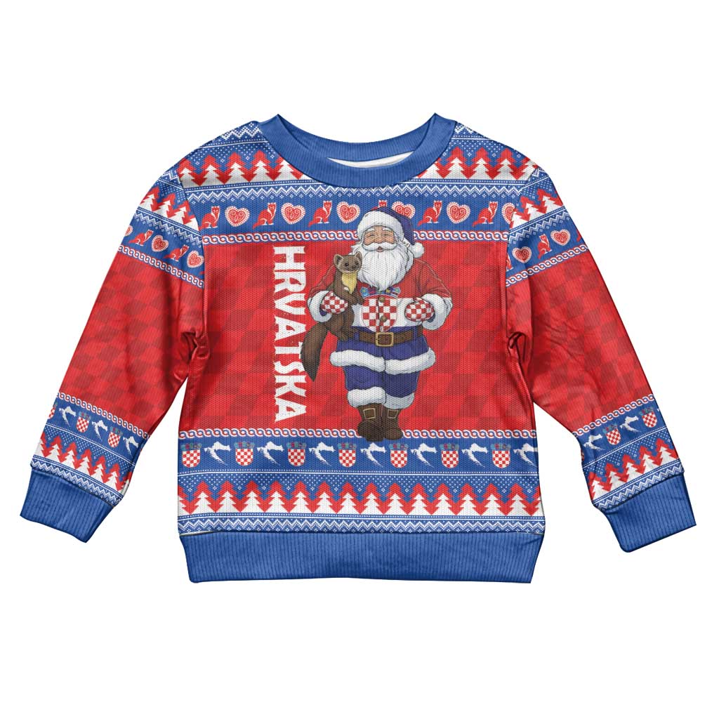 Croatia Christmas Kid Ugly Christmas Sweater Djed Bozicnjak Hrvatska - Wonder Print Shop