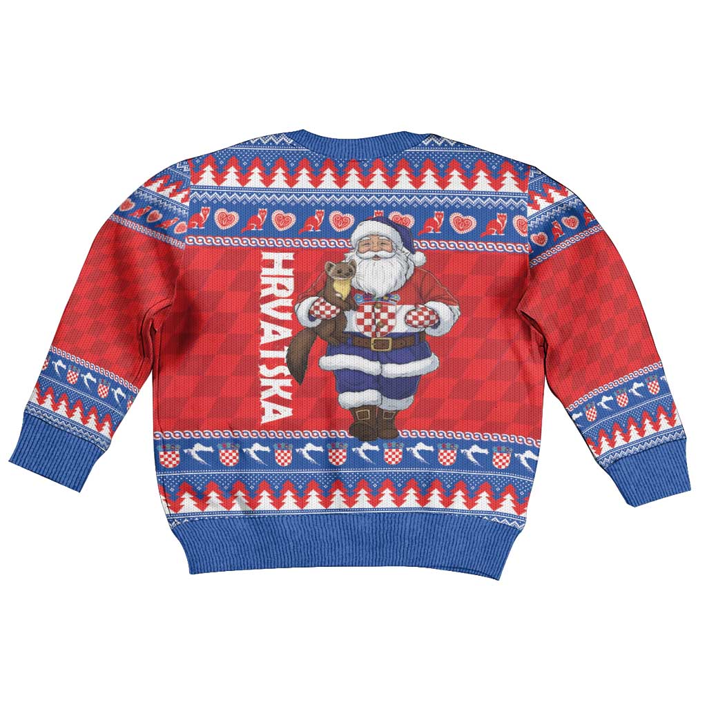 Croatia Christmas Kid Ugly Christmas Sweater Djed Bozicnjak Hrvatska - Wonder Print Shop