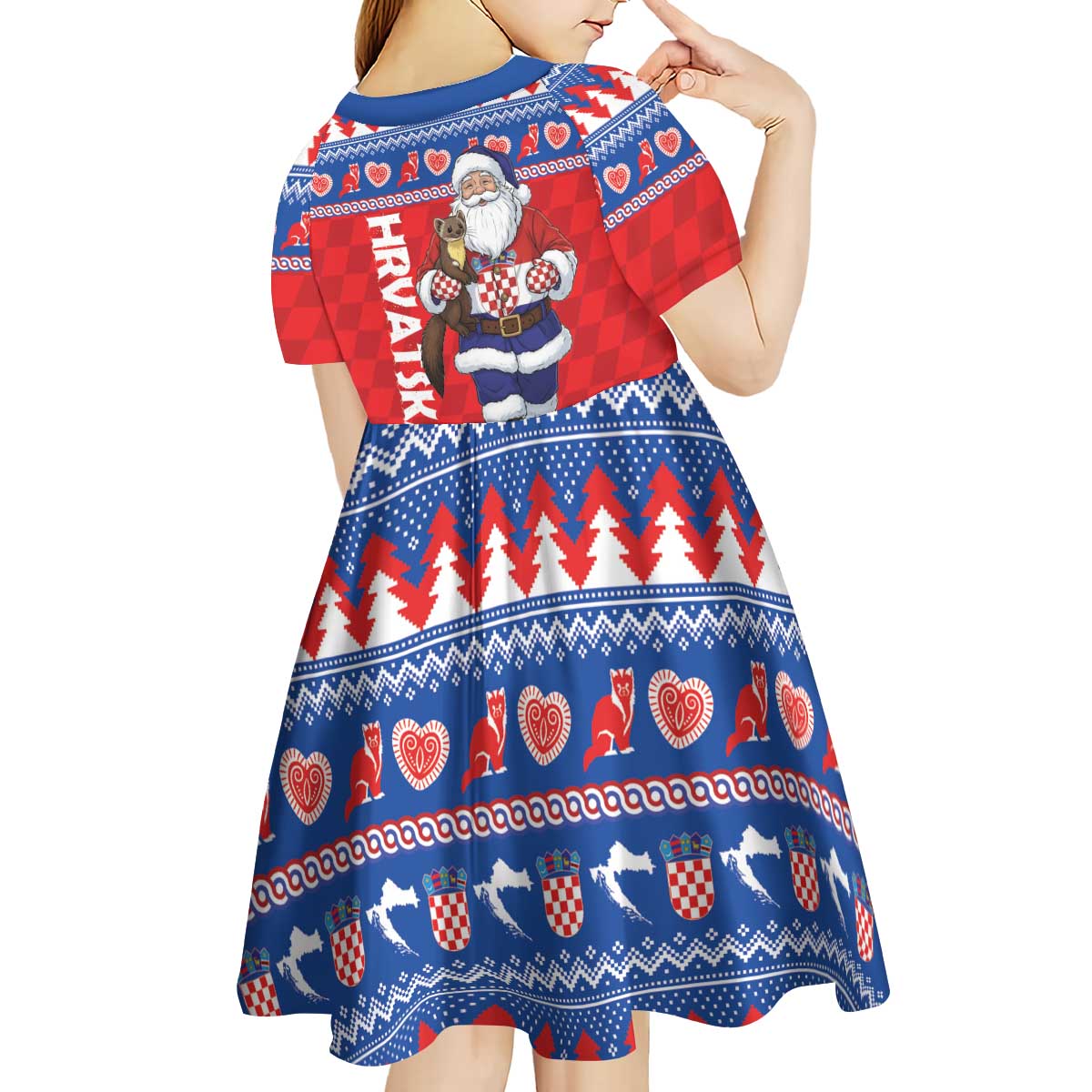 Croatia Christmas Kid Short Sleeve Dress Djed Bozicnjak Hrvatska - Wonder Print Shop