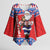 Croatia Christmas Kimono Sleeve Blouse Djed Bozicnjak Hrvatska - Wonder Print Shop