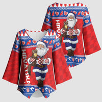 Croatia Christmas Kimono Sleeve Blouse Djed Bozicnjak Hrvatska - Wonder Print Shop
