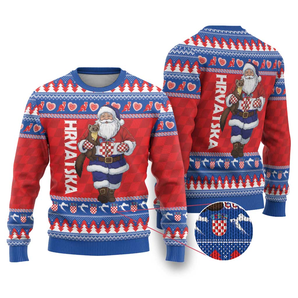 Croatia Christmas Ugly Christmas Sweater Djed Bozicnjak Hrvatska - Wonder Print Shop