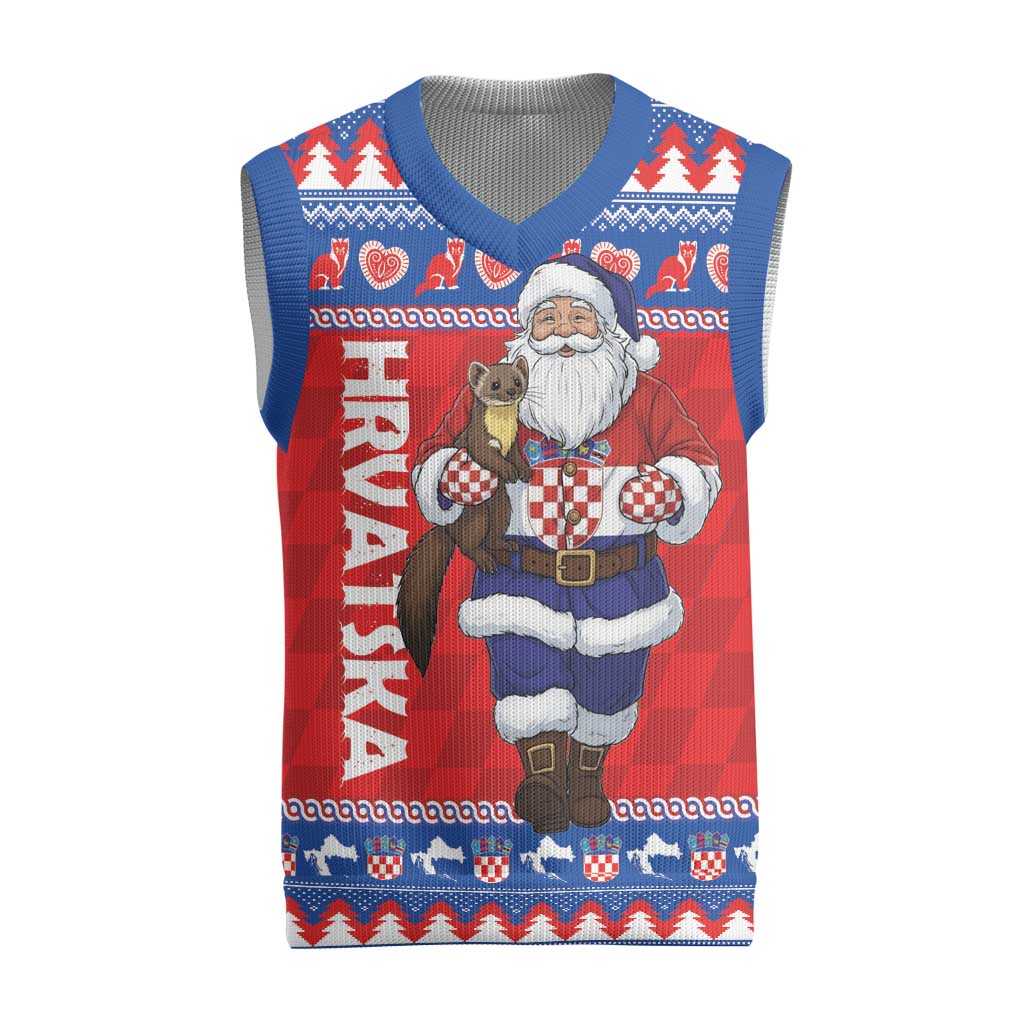 Croatia Christmas Knitted V-Neck Vest Djed Bozicnjak Hrvatska - Wonder Print Shop