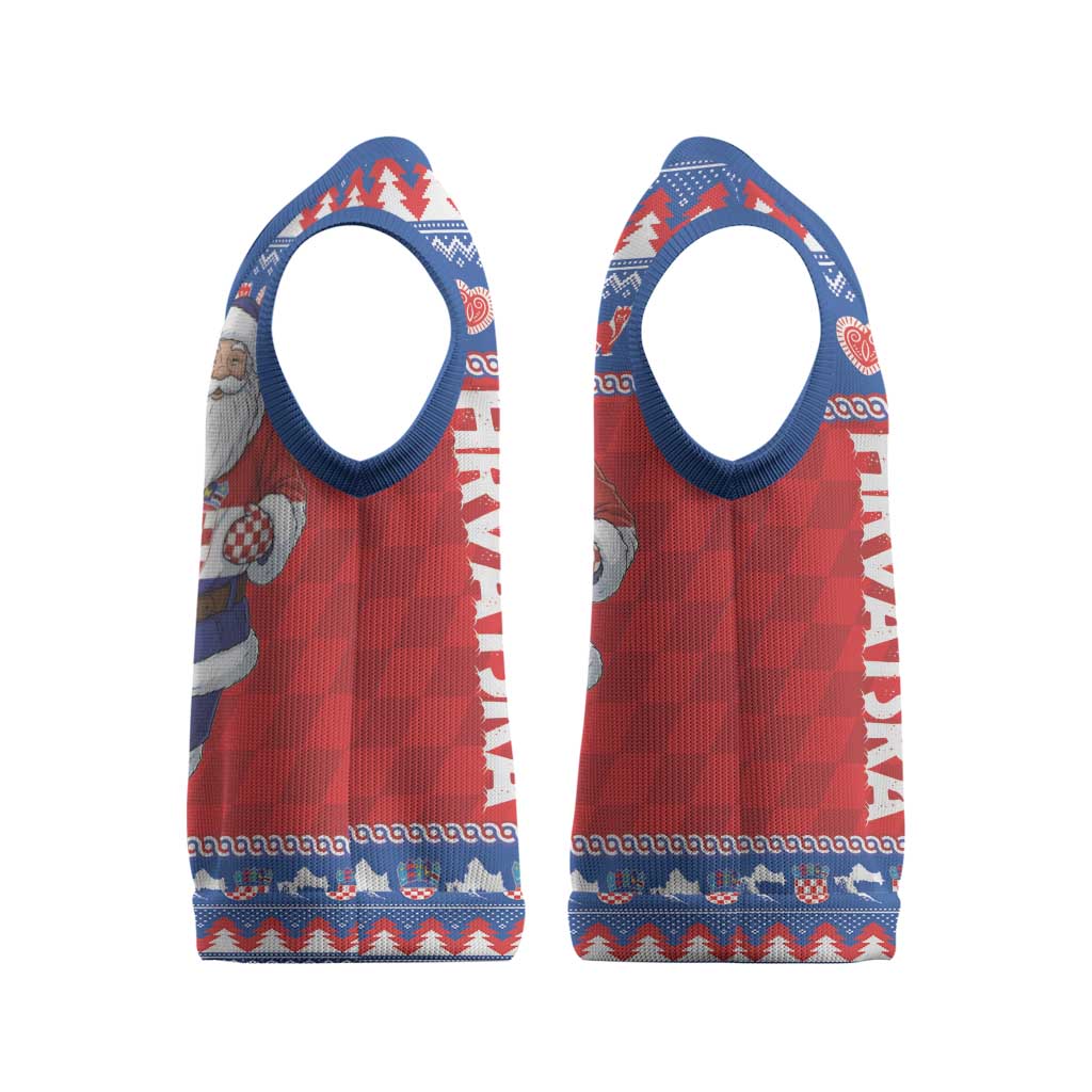Croatia Christmas Knitted V-Neck Vest Djed Bozicnjak Hrvatska - Wonder Print Shop