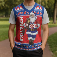 Croatia Christmas Knitted V-Neck Vest Djed Bozicnjak Hrvatska - Wonder Print Shop