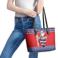 Croatia Christmas Leather Tote Bag Djed Bozicnjak Hrvatska - Wonder Print Shop