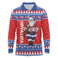 Croatia Christmas Long Sleeve Polo Shirt Djed Bozicnjak Hrvatska - Wonder Print Shop
