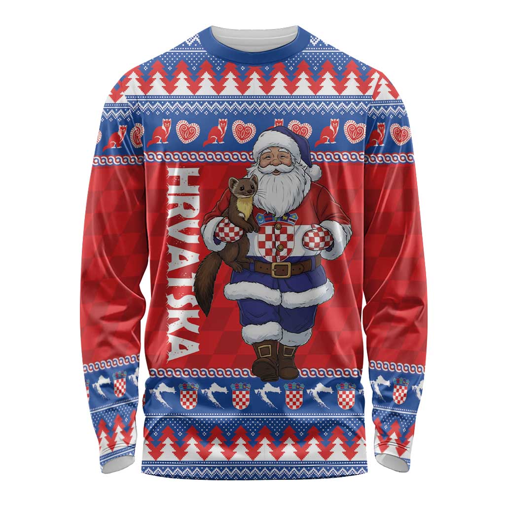 Croatia Christmas Long Sleeve Shirt Djed Bozicnjak Hrvatska - Wonder Print Shop