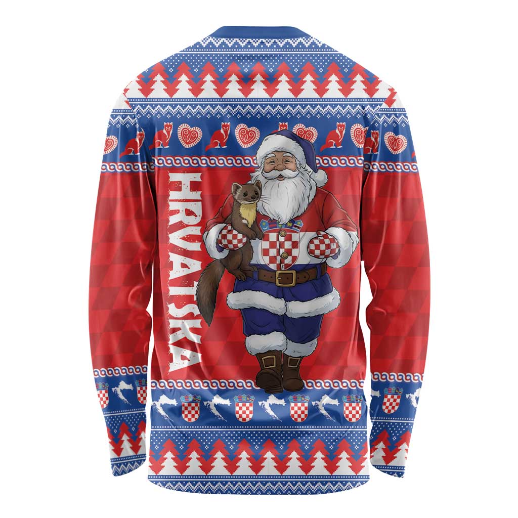 Croatia Christmas Long Sleeve Shirt Djed Bozicnjak Hrvatska - Wonder Print Shop