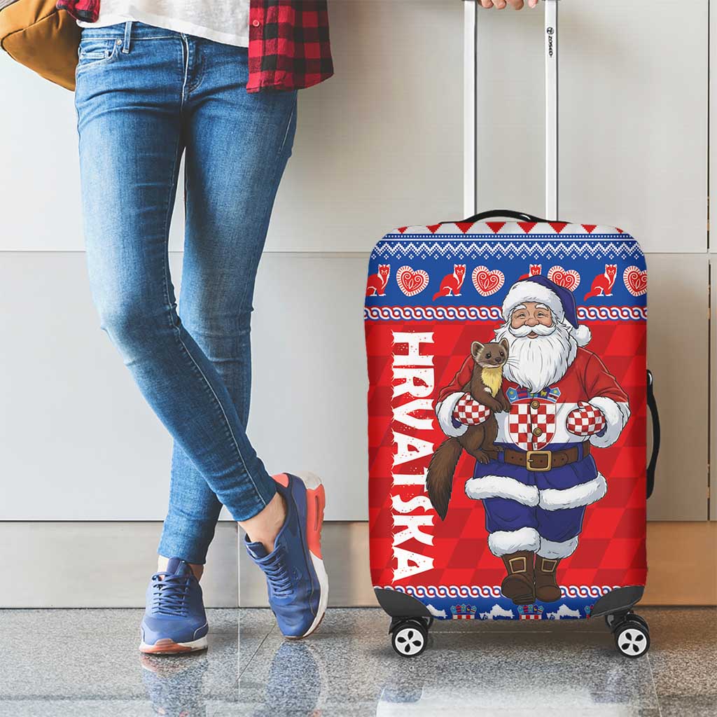 Croatia Christmas Luggage Cover Djed Bozicnjak Hrvatska - Wonder Print Shop