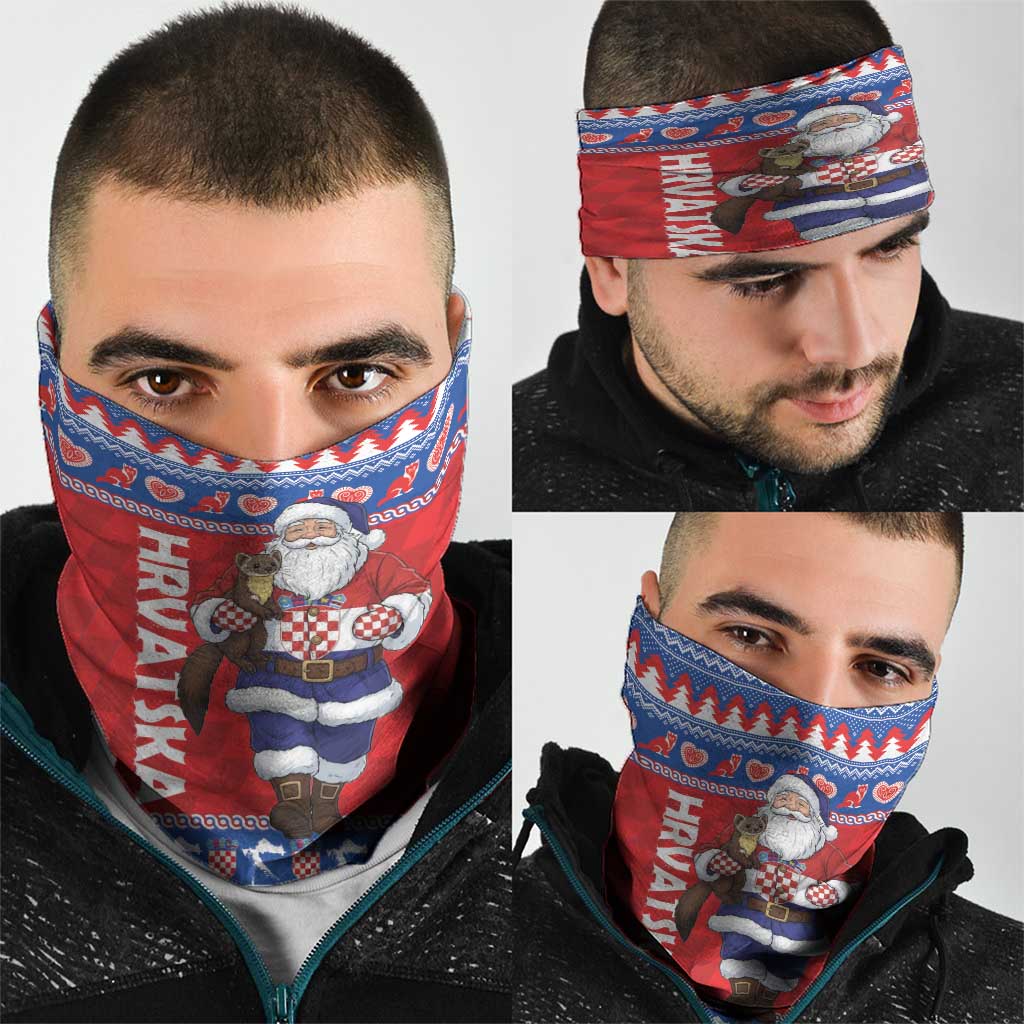 Croatia Christmas Neck Gaiter Djed Bozicnjak Hrvatska - Wonder Print Shop