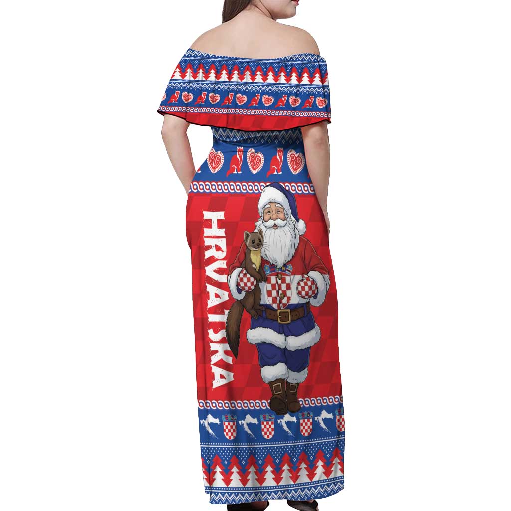 Croatia Christmas Off Shoulder Maxi Dress Djed Bozicnjak Hrvatska - Wonder Print Shop