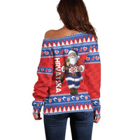 Croatia Christmas Off Shoulder Sweater Djed Bozicnjak Hrvatska - Wonder Print Shop