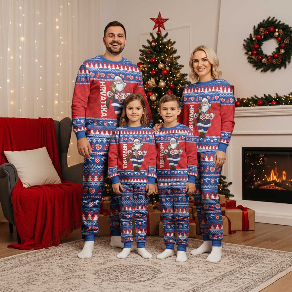 Croatia Christmas Pajama Set Djed Bozicnjak Hrvatska - Wonder Print Shop