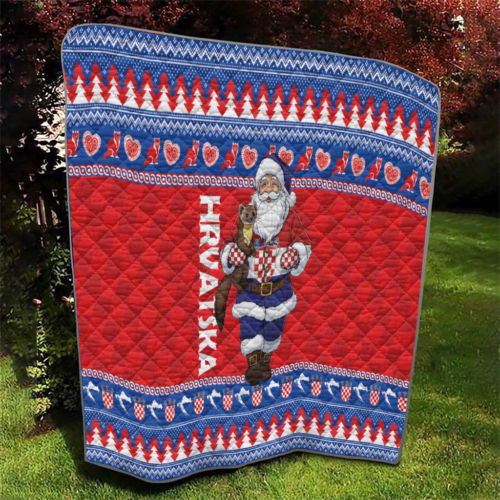 Croatia Christmas Quilt Djed Bozicnjak Hrvatska - Wonder Print Shop