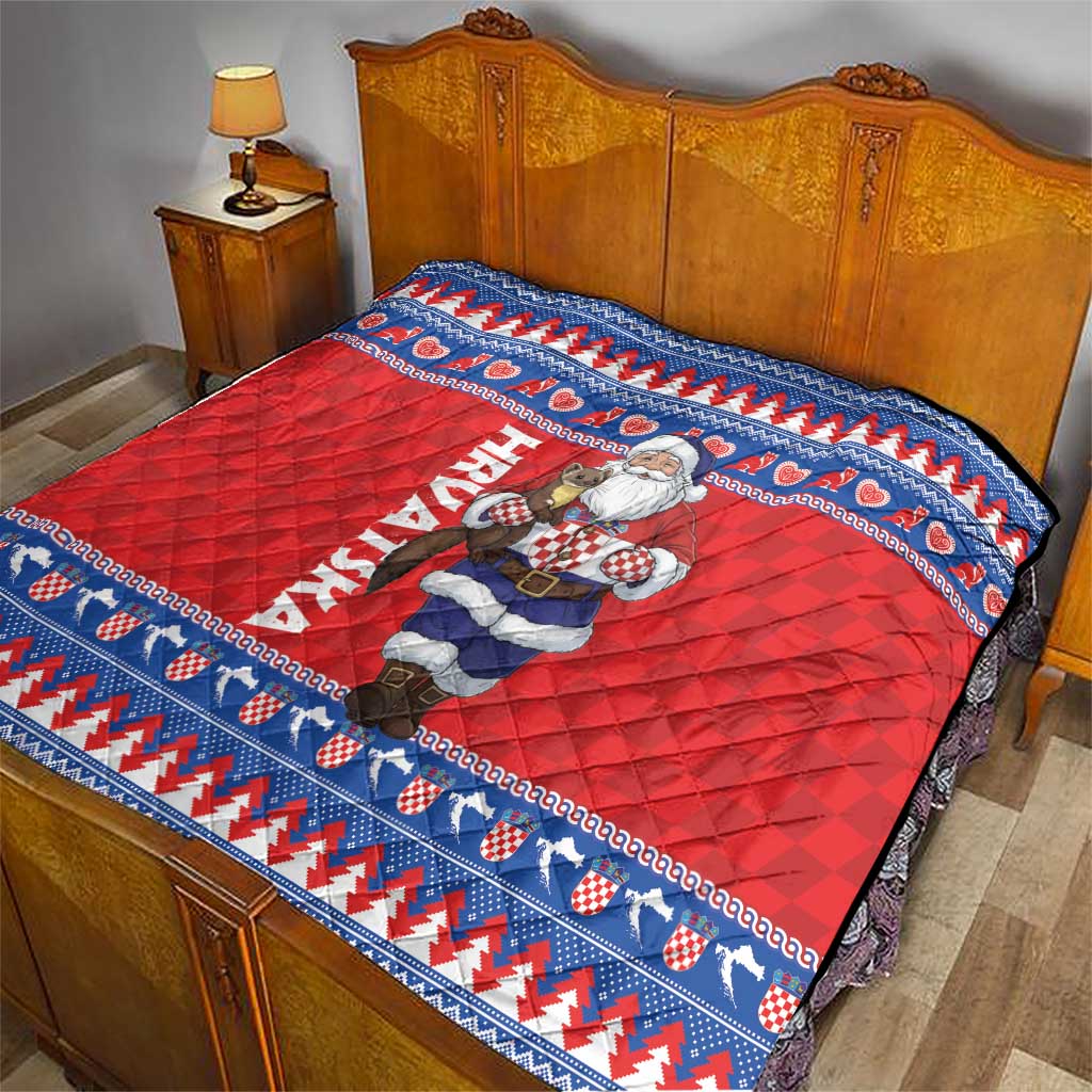 Croatia Christmas Quilt Djed Bozicnjak Hrvatska - Wonder Print Shop