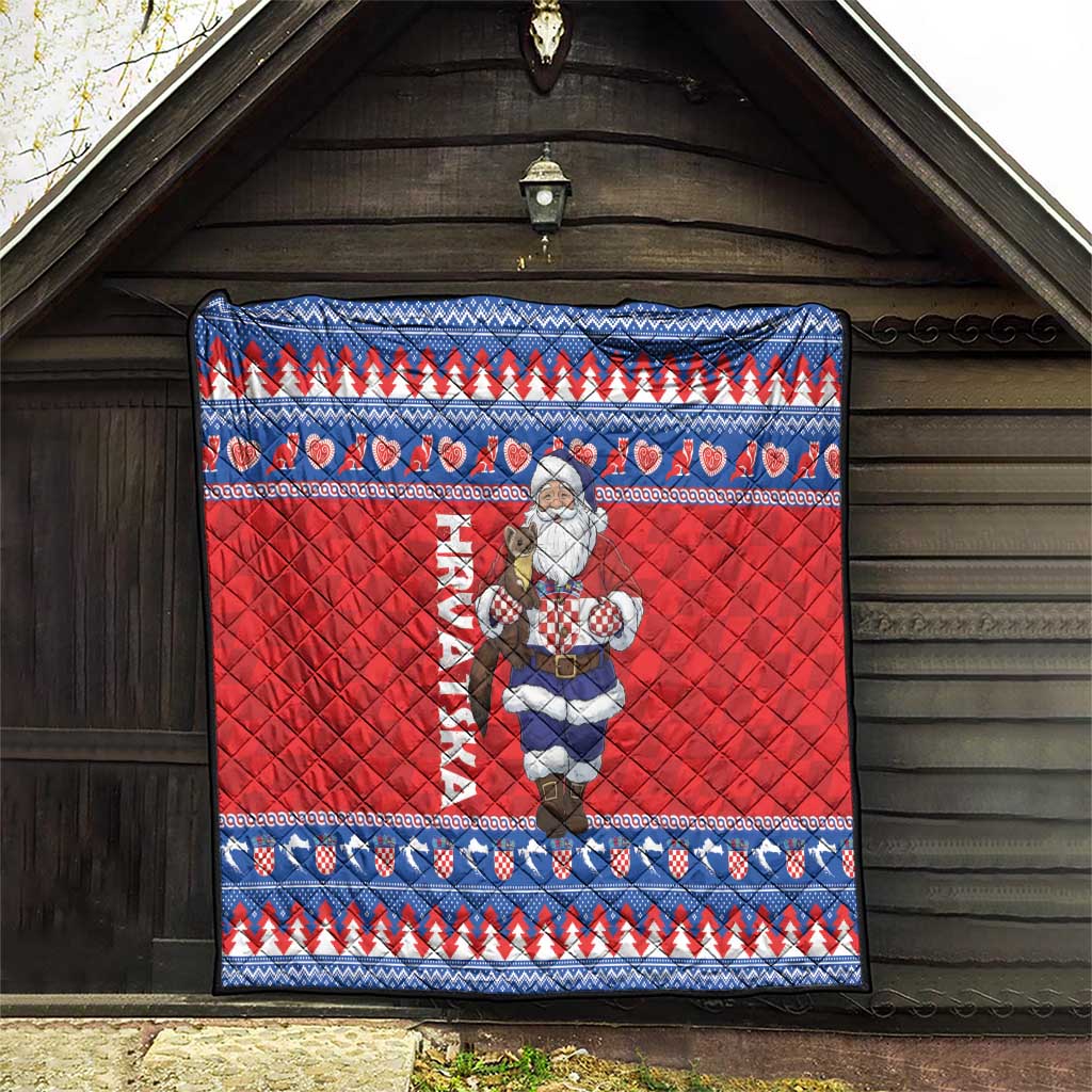 Croatia Christmas Quilt Djed Bozicnjak Hrvatska - Wonder Print Shop