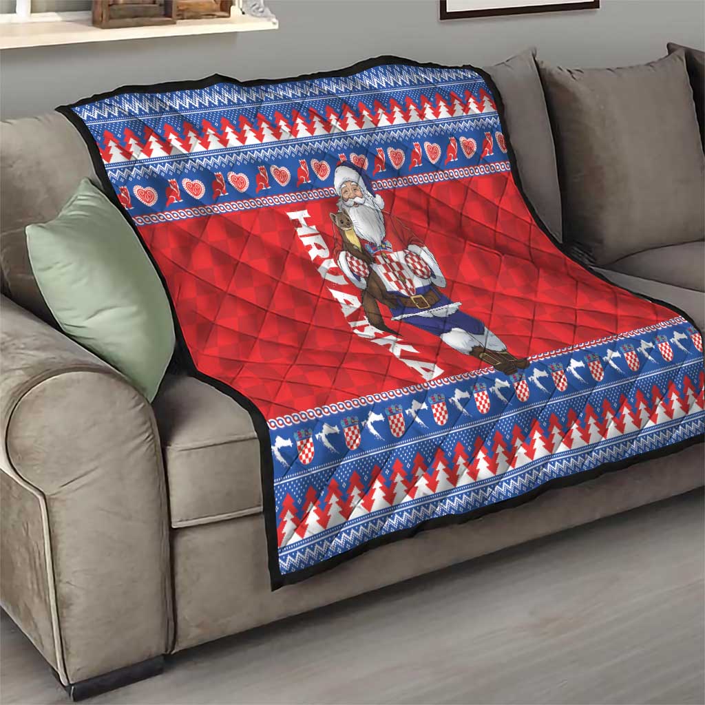 Croatia Christmas Quilt Djed Bozicnjak Hrvatska - Wonder Print Shop