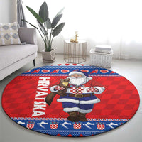 Croatia Christmas Round Carpet Djed Bozicnjak Hrvatska - Wonder Print Shop