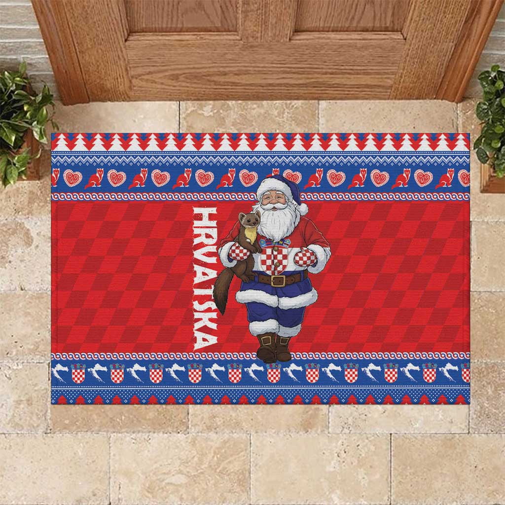 Croatia Christmas Rubber Doormat Djed Bozicnjak Hrvatska - Wonder Print Shop