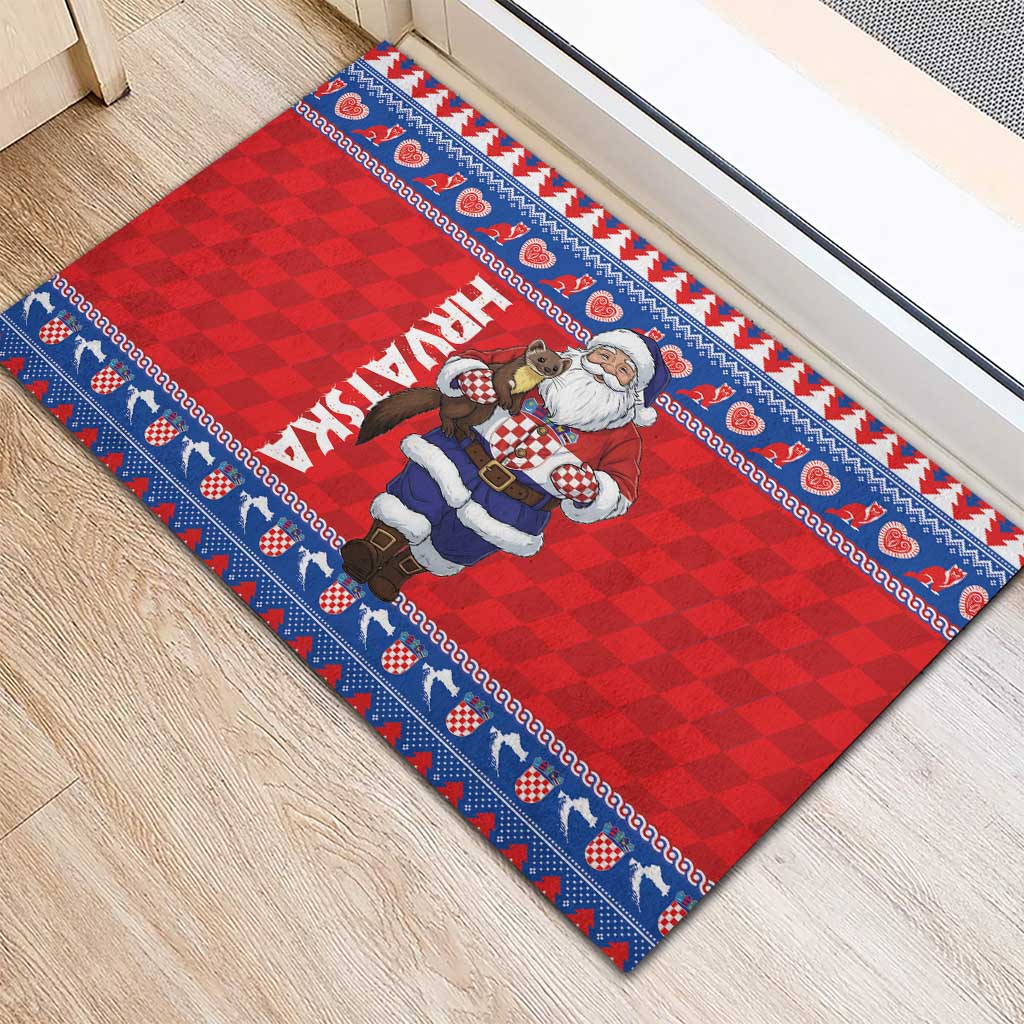 Croatia Christmas Rubber Doormat Djed Bozicnjak Hrvatska - Wonder Print Shop