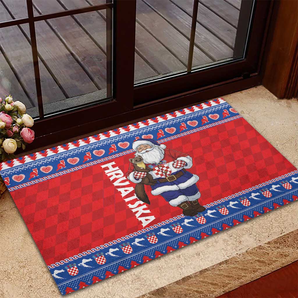 Croatia Christmas Rubber Doormat Djed Bozicnjak Hrvatska - Wonder Print Shop