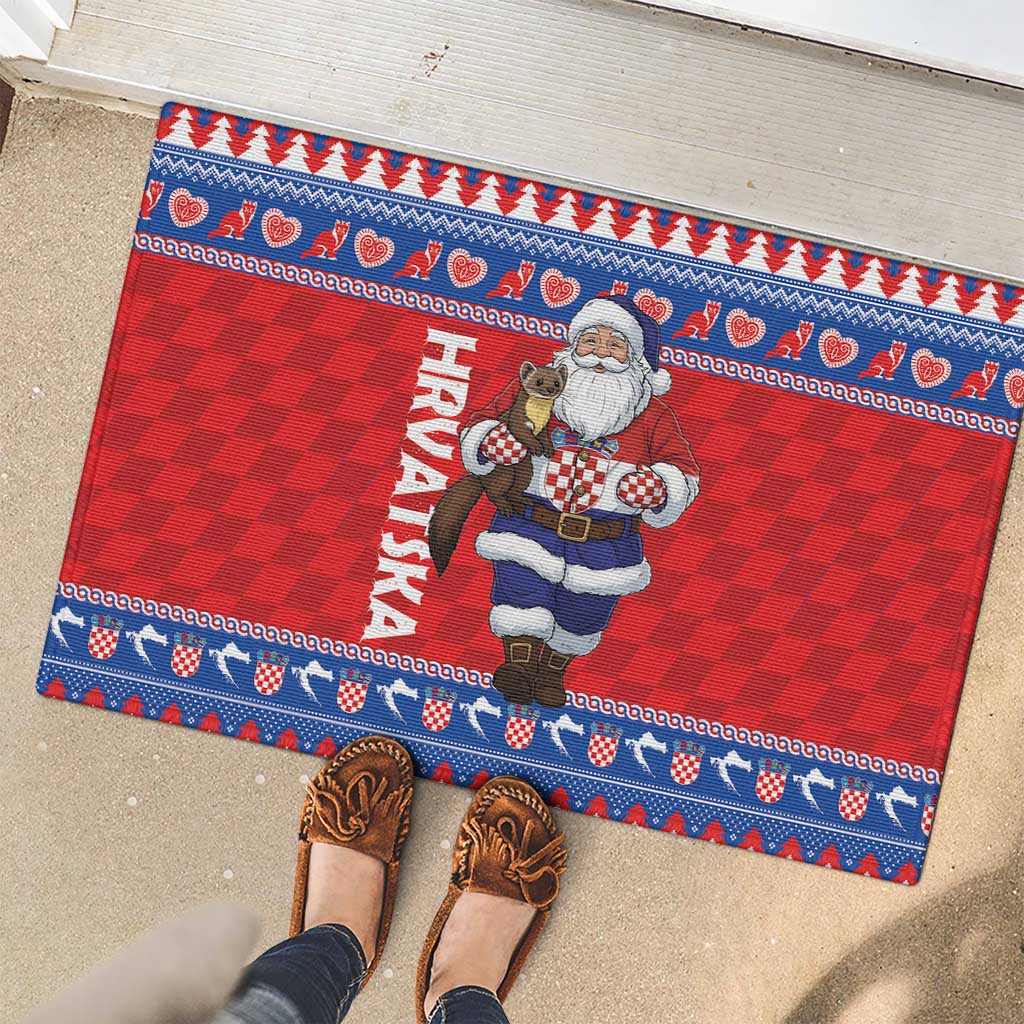 Croatia Christmas Rubber Doormat Djed Bozicnjak Hrvatska - Wonder Print Shop