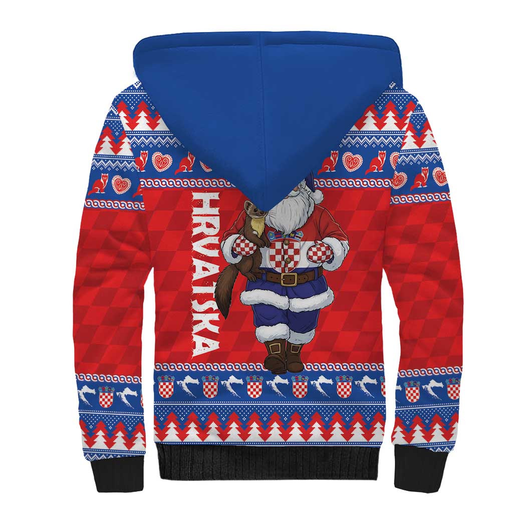 Croatia Christmas Sherpa Hoodie Djed Bozicnjak Hrvatska - Wonder Print Shop