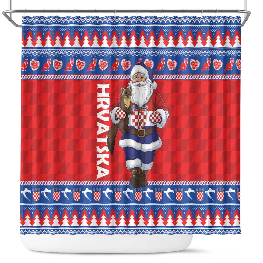 Croatia Christmas Shower Curtain Djed Bozicnjak Hrvatska - Wonder Print Shop