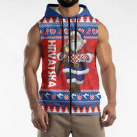 Croatia Christmas Sleeveless Zip Hoodie Djed Bozicnjak Hrvatska - Wonder Print Shop