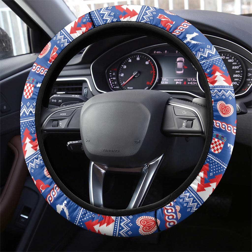 Croatia Christmas Steering Wheel Cover Djed Bozicnjak Hrvatska - Wonder Print Shop