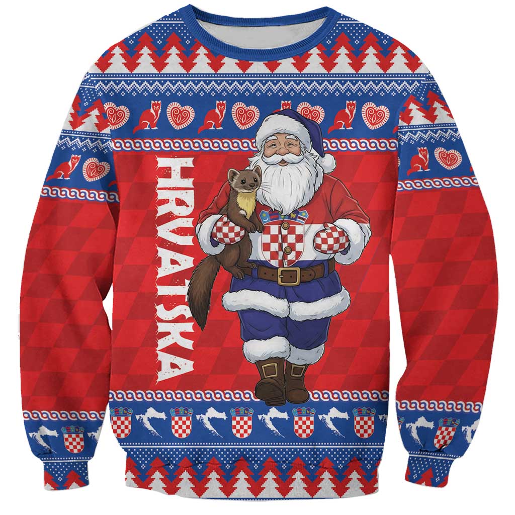 Croatia Christmas Sweatshirt Djed Bozicnjak Hrvatska - Wonder Print Shop