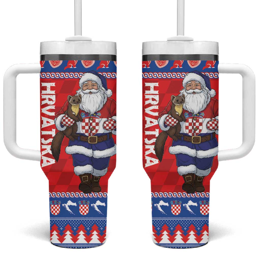 Croatia Christmas Tumbler With Handle Djed Bozicnjak Hrvatska - Wonder Print Shop