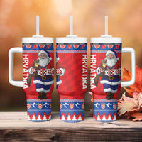 Croatia Christmas Tumbler With Handle Djed Bozicnjak Hrvatska - Wonder Print Shop