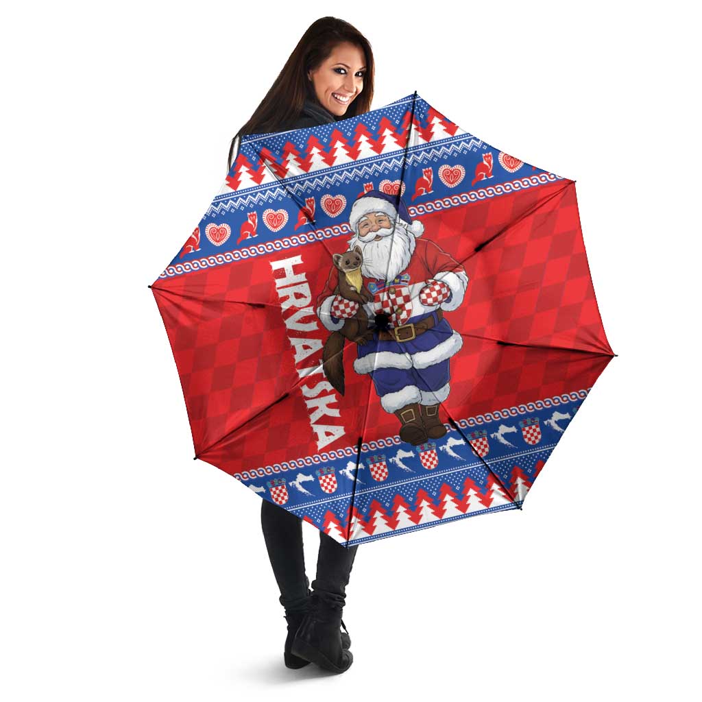 Croatia Christmas Umbrella Djed Bozicnjak Hrvatska - Wonder Print Shop