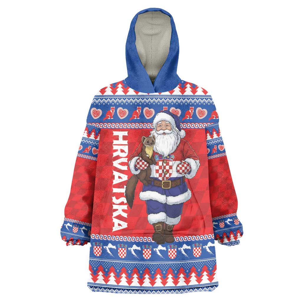 Croatia Christmas Wearable Blanket Hoodie Djed Bozicnjak Hrvatska - Wonder Print Shop