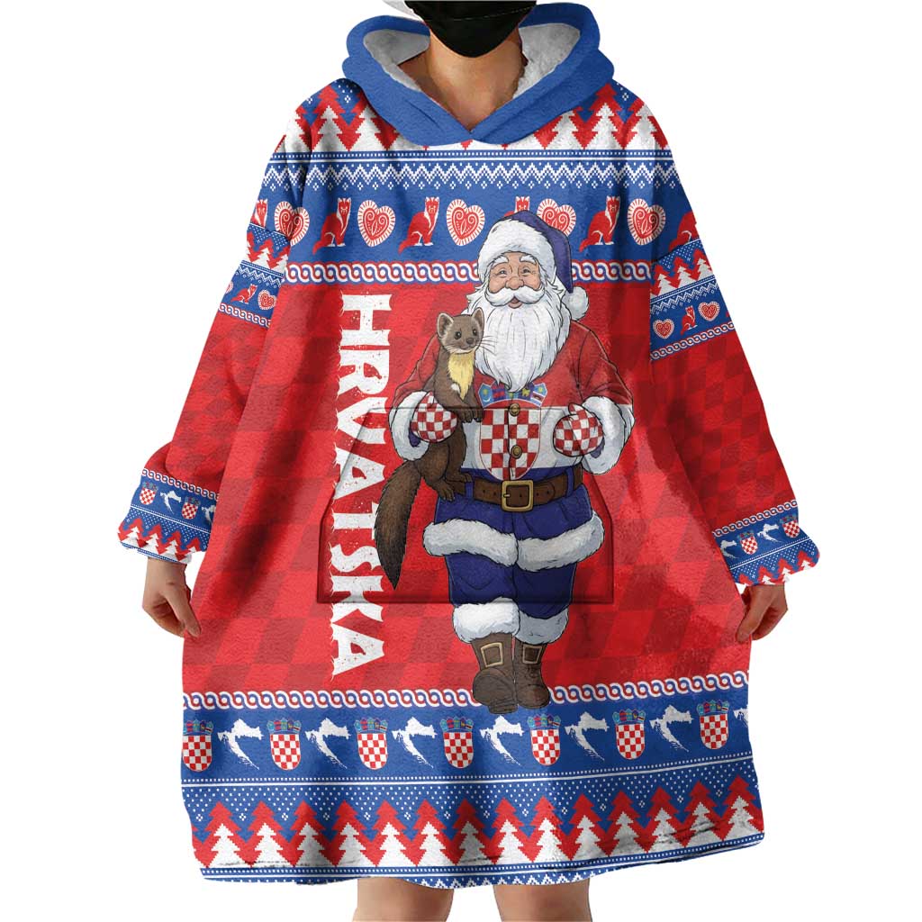 Croatia Christmas Wearable Blanket Hoodie Djed Bozicnjak Hrvatska - Wonder Print Shop