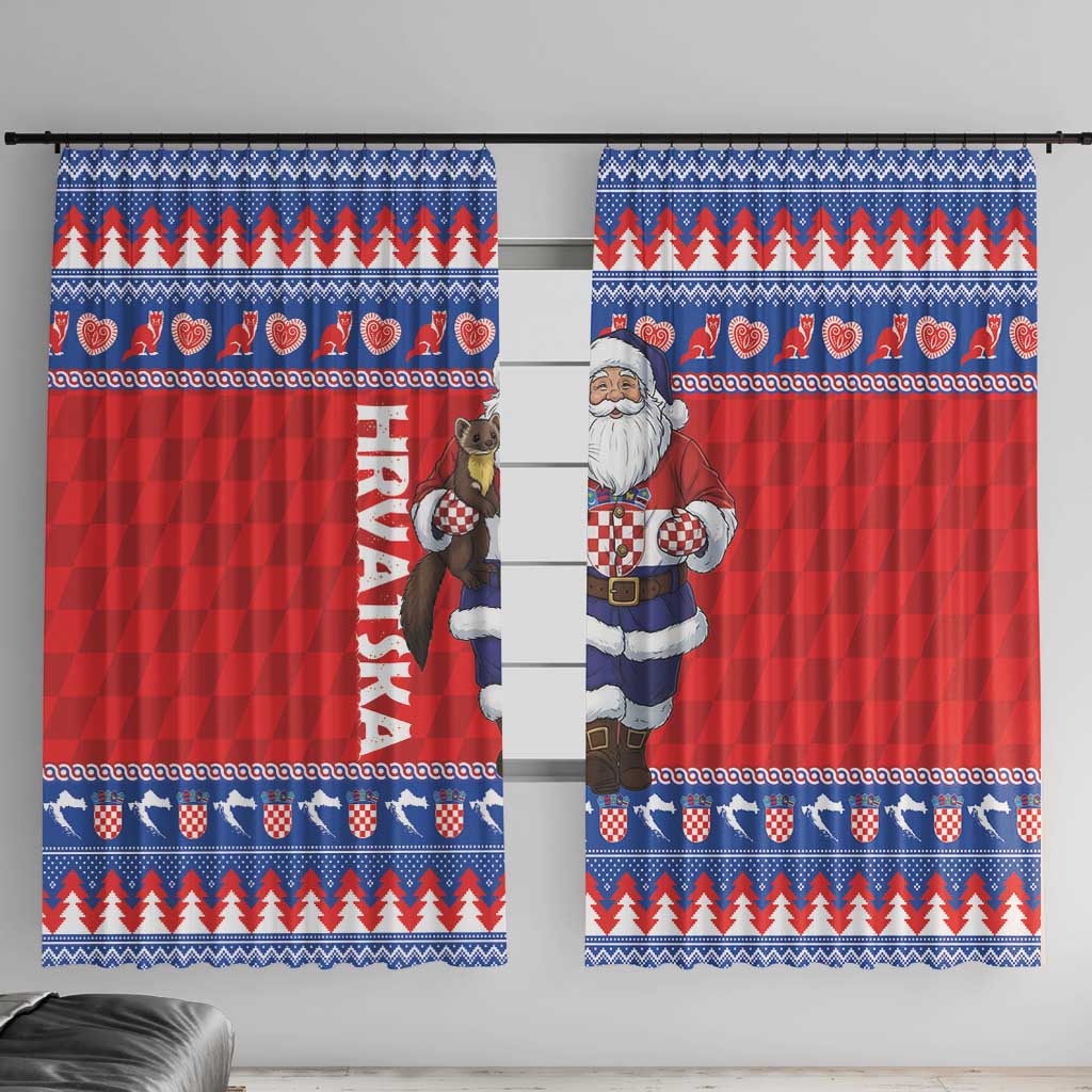 Croatia Christmas Window Curtain Djed Bozicnjak Hrvatska - Wonder Print Shop