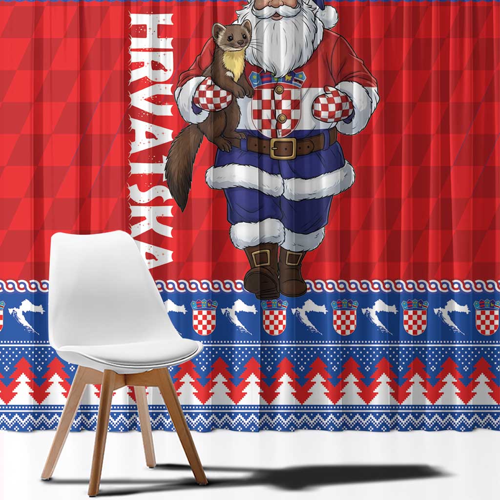 Croatia Christmas Window Curtain Djed Bozicnjak Hrvatska - Wonder Print Shop