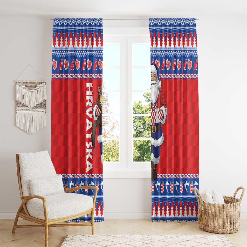 Croatia Christmas Window Curtain Djed Bozicnjak Hrvatska - Wonder Print Shop