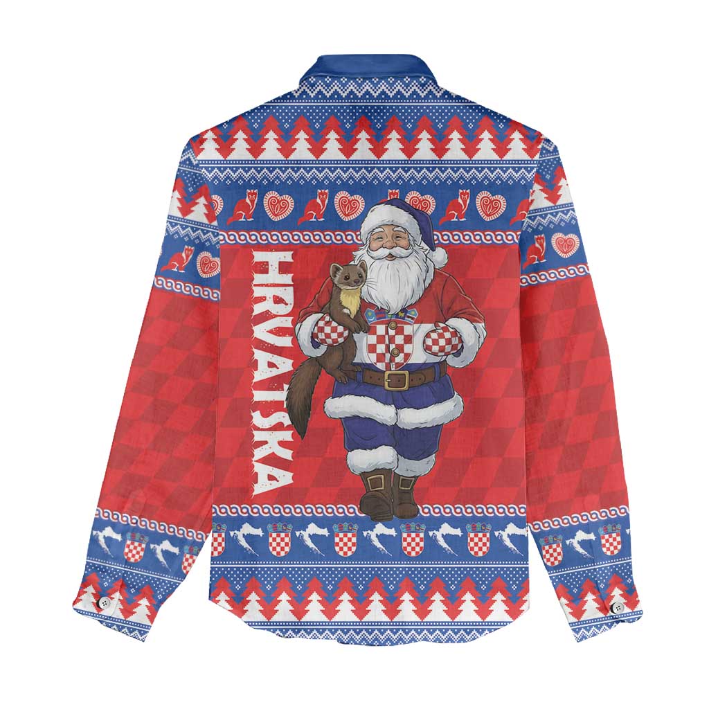 Croatia Christmas Women Casual Shirt Djed Bozicnjak Hrvatska - Wonder Print Shop