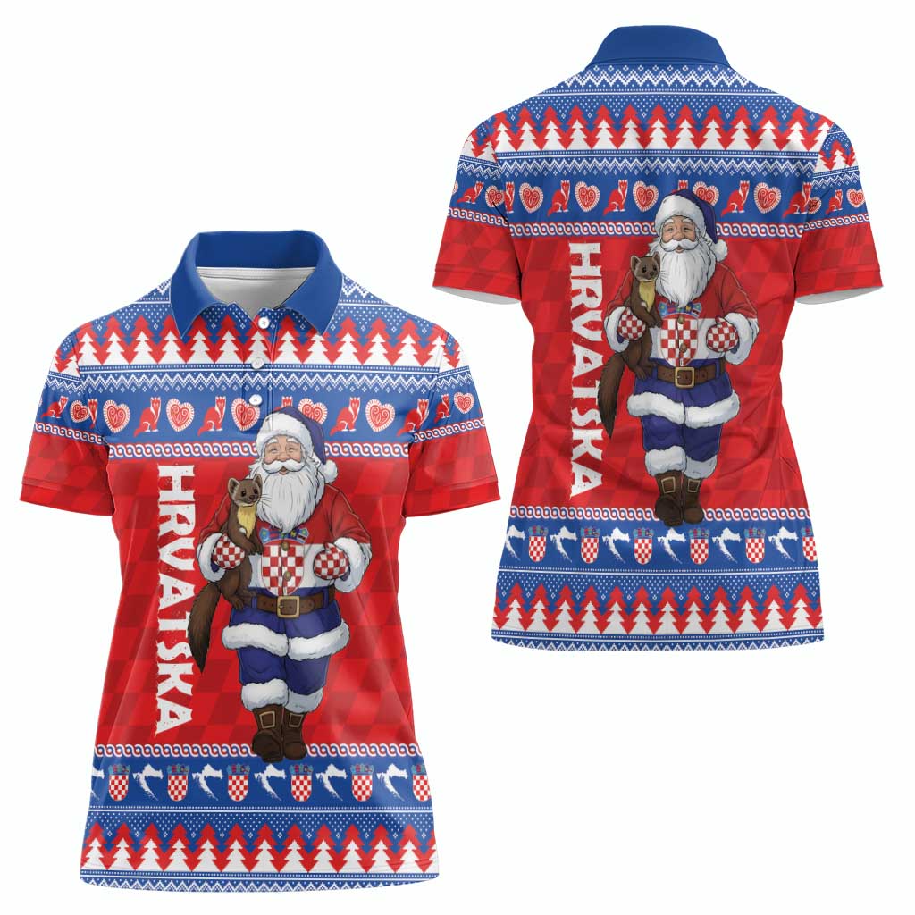 Croatia Christmas Women Polo Shirt Djed Bozicnjak Hrvatska - Wonder Print Shop